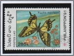 Stamps Laos -  Mariposas;  Papilio Manchao