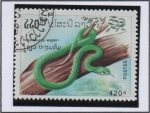 Stamps Laos -  Serpientes Venenosas: Trimeresurus wagleri