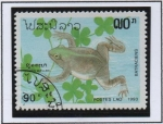 Sellos de Asia - Laos -  Ranas: Xenopus mueleri