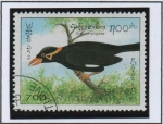 Stamps Laos -  Pájaros, Miná religioso