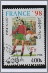 Stamps Laos -  Copa mundial d' Fútbol Francia