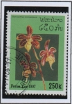 Stamps Laos -  Orquídeas, Sarcanthus birmanicus