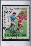 Stamps Laos -  Copa Mundial, Francia