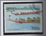 Stamps Laos -  Carreras d' Canoa