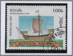 Stamps Laos -  Barcos d' vela, Barco 13 cent.