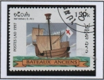 Sellos de Asia - Laos -  Barcos d' vela, Barco 15 cent.