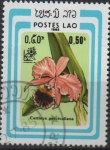 Stamps Laos -  Cattleya percivaliana