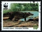 Sellos de America - Cuba -  WWF- Cocodrilo cubano