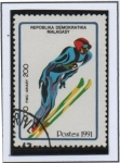 Stamps Madagascar -  Olimpiadas d' Invierno, Albertville, Salto