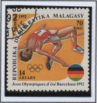 Stamps Madagascar -  Olimpiadas d' verano, Barcelona: Salto d' Altura