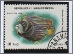 Stamps Madagascar -  Peces d' Acuario: Ángel Emperador