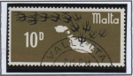 Stamps Malta -  Mapa y Pajaros