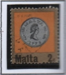 Sellos de Europa - Malta -  Monedas, Cruz d' S. Jorge