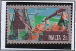 Sellos de Europa - Malta -  Construcción Naval