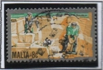 Stamps Malta -  Extracción de piedra