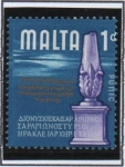 Sellos de Europa - Malta -  Historia d' Malta, Cippus, Inscriciones Fenicias y Griegas