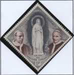 Stamps Monaco -  Virgen María, Papas Pio IX y XII