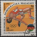 Stamps Madagascar -  Olimpiadas d' verano, Barcelona: Salto d' Altura