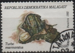 Stamps Madagascar -  Moluscos, Turbo marmoratus