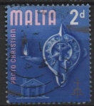 Stamps Malta -  Lampara, Templo Romano