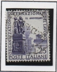 Stamps Italy -  40 Anv. d' l' OTI; Monumento d' trabajo, Ginebra