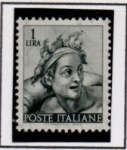 Stamps Italy -  Diseños d' l' Capilla Sixtina; Esclavo