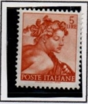 Stamps Italy -  Diseños d' l' Capilla Sixtina; Jefe d' l'  Esclavo