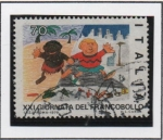 Stamps Italy -  Dia d' Sello, Niño Negro y Niño Blanco