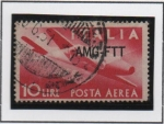 Stamps Italy -  Avión y Manos entrelazadas