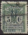 Stamps : Europe : Spain :  ESPAÑA Barcelona 1932 Edifil 9 Sello Escudo de la Ciudad Usado