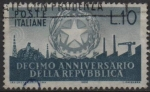 Stamps Italy -  10º Aniv. d' l' Republica Italiana