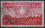 Stamps Italy -  10º Aniv. d' l' Republica Italiana