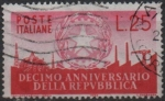 Stamps Italy -  10º Aniv. d' l' Republica Italiana