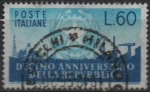 Stamps Italy -  10º Aniv. d' l' Republica Italiana