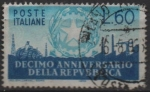 Stamps Italy -  10º Aniv. d' l' Republica Italiana