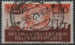 Stamps Italy -  10º Aniv. d' l' Republica Italiana