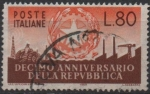 Stamps Italy -  10º Aniv. d' l' Republica Italiana