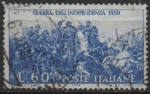 Stamps Italy -  Victor Emanuel II en l' Batalla d' Palestro