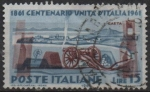 Stamps Italy -  Centenario d' l' Unificacion d' Italia, Cañón y Fortaleza d' Gaeta