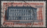 Stamps Italy -  Centenario d' l' Unificación d' Italia, Palacio Madama, Roma