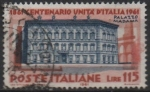 Stamps Italy -  Centenario d' l' Unificación d' Italia, Palacio Madama, Roma