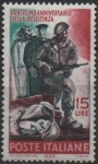 Stamps Italy -  20º Aniv. d' l' Resistencia, Ejercito d' Liberación