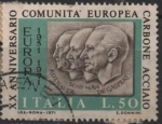 Stamps Italy -  Perfiles d' Adenaner, Schuman y Gasperi