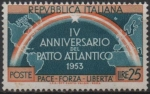 Sellos de Europa - Italia -  4º Tratado d' Atlántico Norte Aniversario