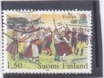 Stamps Finland -  EUROPA CEPT- fiesta popular