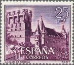 Stamps Spain -  ESPAÑA 1966 1739 Sello Nuevo Serie Castillos Alcazar de Segovia