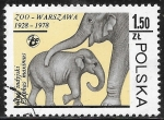 Sellos de Europa - Polonia -  Fauna - Elephas maximus