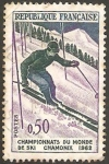 Stamps France -  campeonato del mundo de sky, en chamonix