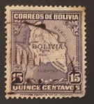 Sellos de America - Bolivia -  Mapa de Bolivia