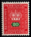 Stamps Liechtenstein -  Corona y cifra